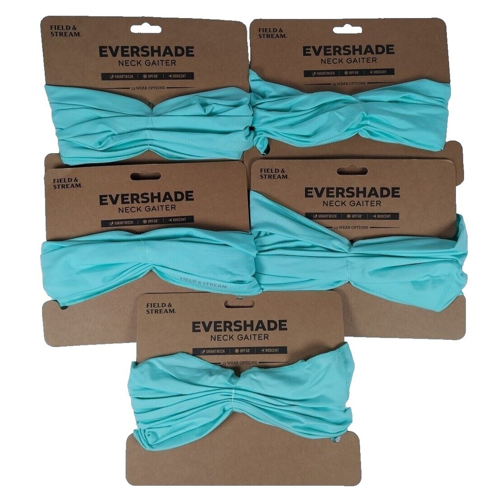 New Lot of 5 Field & Stream Evershade Fishing Face Mask Neck Gaiter UPF 50